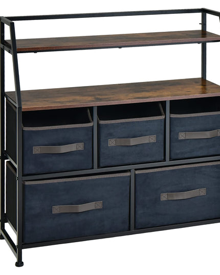 Giantex 5-Drawer Storage Dresser Organizer - Drawer Unit with Top Shelf, Anti-Toppling Design
