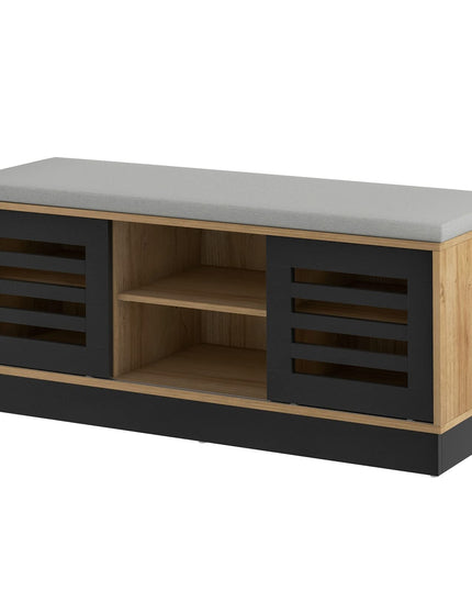 Giantex Entryway Shoe Storage Bench - Shoe Rack w/Seat Cushion & 6 Storage Compartments