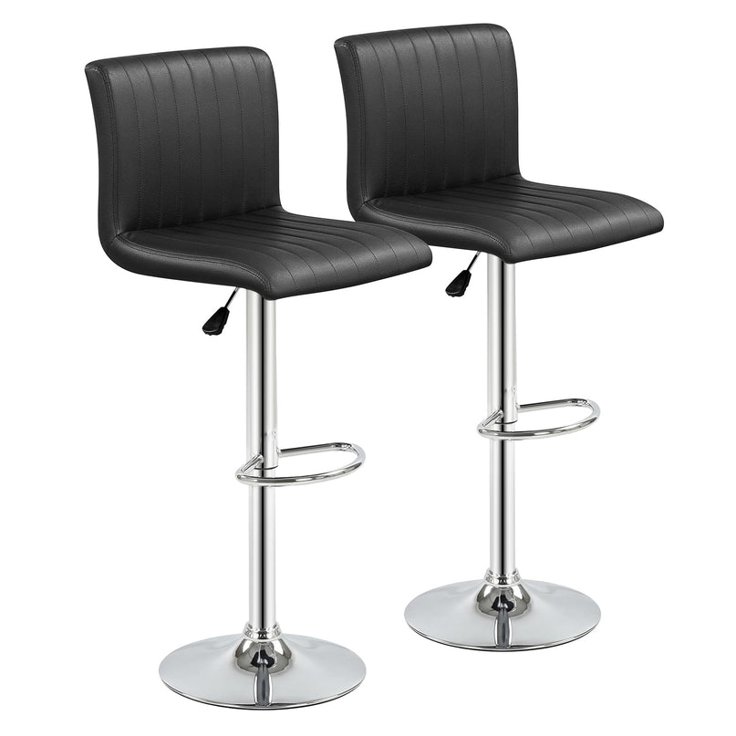 Giantex Tabourets de Bar Modernes | Chaises de Bar Pivotantes Réglables avec Dossier et Repose-Pieds (2/4)