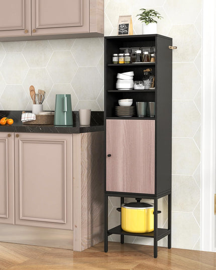 Giantex 57” Tall Bathroom Storage Cabinet, Bathroom Floor Cabinet with Door, Adjustable Shelves & Foot Pads