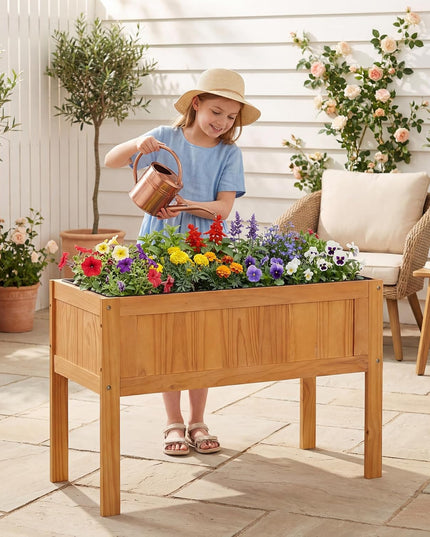 Giantex Solid Wooden Raised Garden Bed w/Legs (35"L x 16"W x 24"H)
