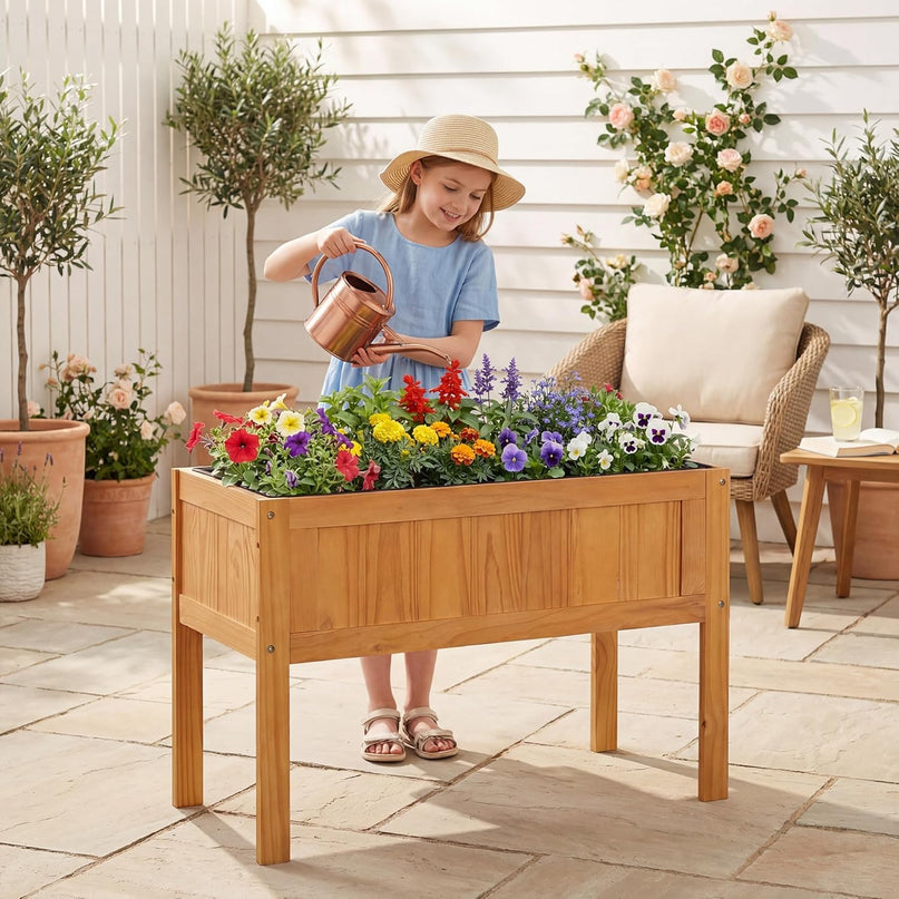 Giantex Solid Wooden Raised Garden Bed w/Legs (35"L x 16"W x 24"H)