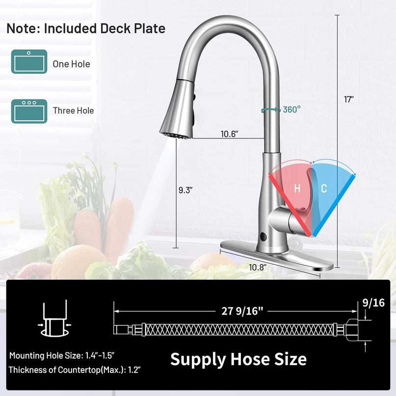 Giantex 304 Stainless Steel Touchless Kitchen Faucet