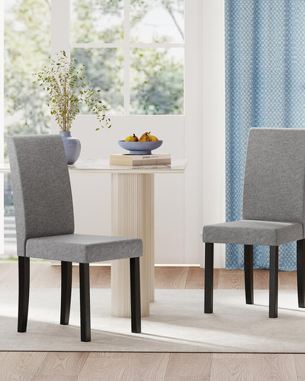 Giantex Upholstered Dining Chair Set of 2/4 with Rubber Wood Legs