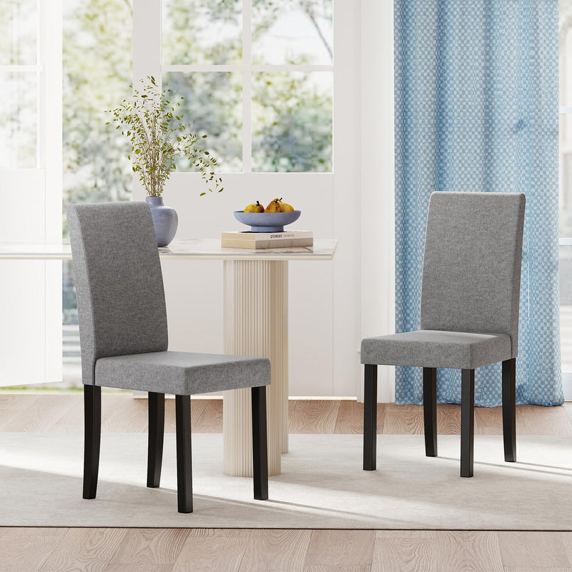 Giantex Upholstered Dining Chair Set of 2/4 with Rubber Wood Legs