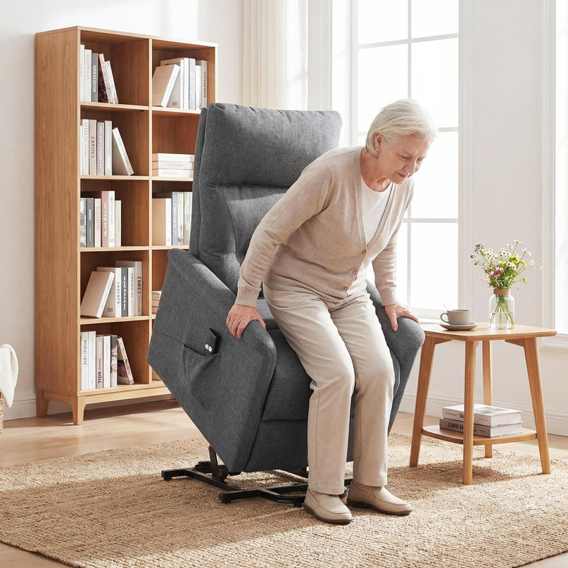 Giantex Power Lift Recliner Chair for Elderly | Electric Recliner Sofa w/Remote Control & Side Storage Pocket