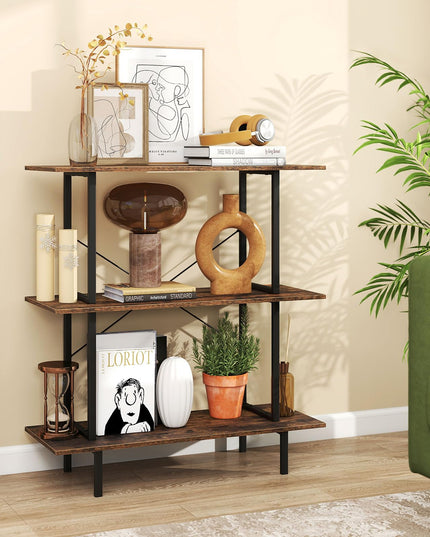 GIANTEX 3-Tier Bookshelf Industrial Bookcase with Open Shelves