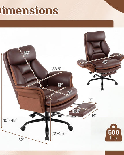 Giantex Big & Tall Office Chair with Adjustable Armrest