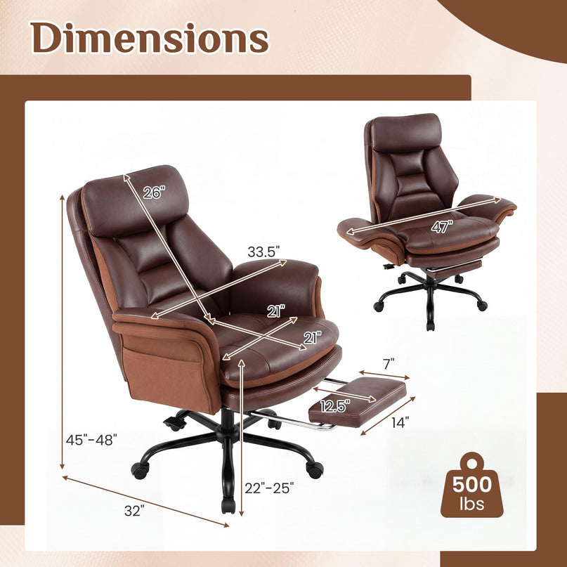Giantex Big & Tall Office Chair with Adjustable Armrest
