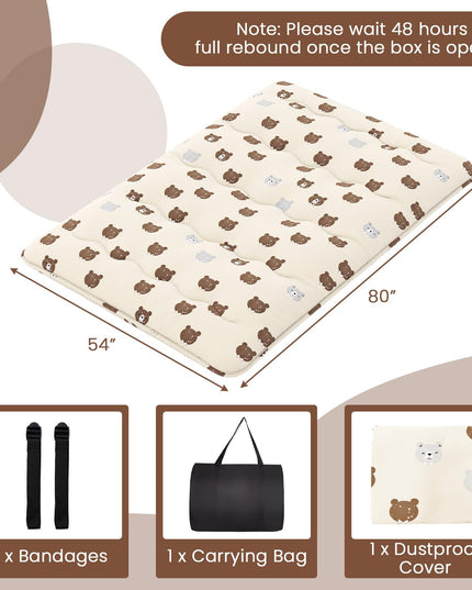 Giantex Japanese Floor Mattress, 4 Inch Futon Mattress with Washable Cover & Storage Bag