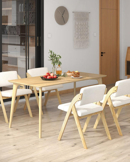 Giantex Folding Dining Chairs Set, Portable Kitchen Chairs with Padded & Seat Backrest