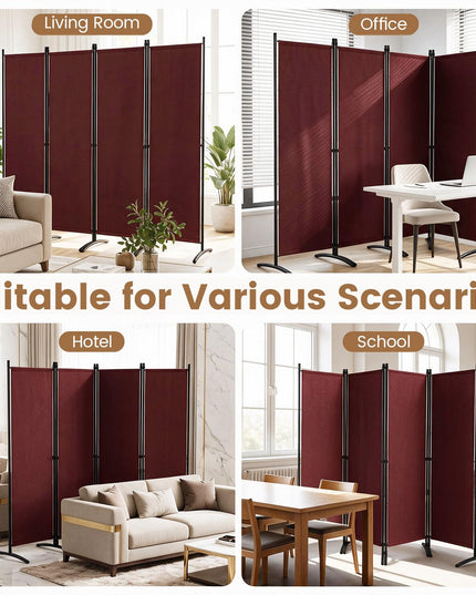 Giantex 4 Panel Room Divider, 5.6Ft Folding Screen, Home Office Freestanding Tall Partition