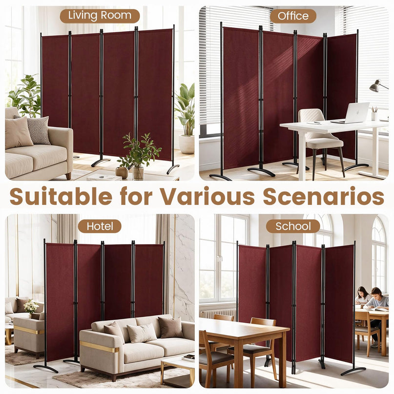 Giantex 4 Panel Room Divider, 5.6Ft Folding Screen, Home Office Freestanding Tall Partition