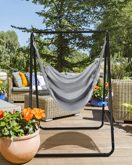 Heavy-Duty Powder-Coated Steel Stand with Hanging Swing Chair