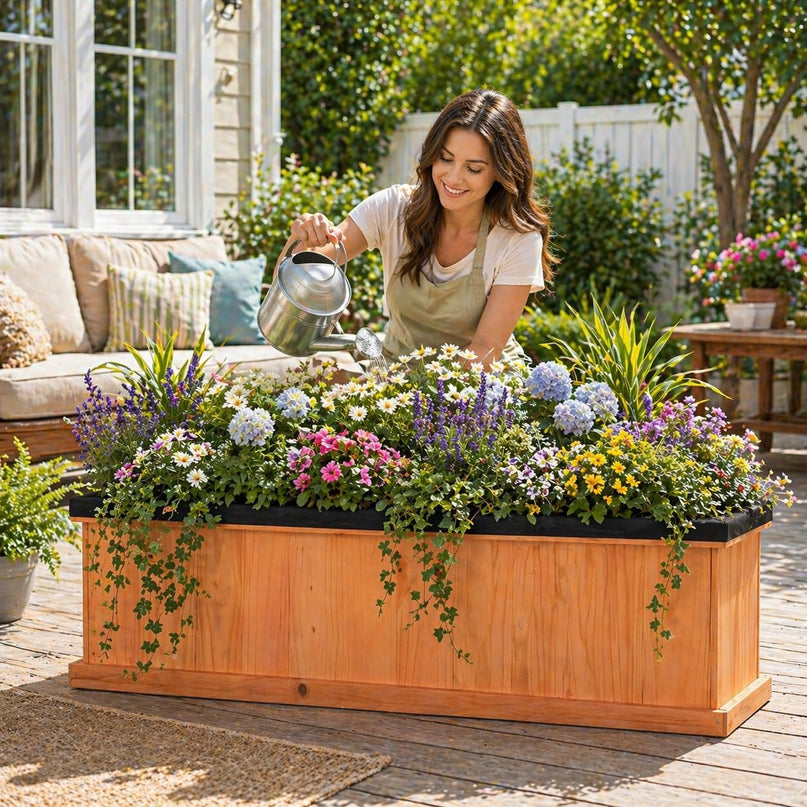 Giantex 44" x10" x12" Raised Garden Bed with 3 Drainage Holes (1/2)