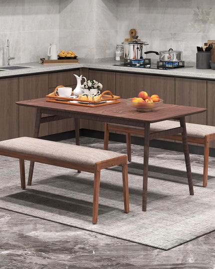 Giantex 45" Upholstered Entryway Bench with Rubber Wood Legs & Fabric Padded Seat
