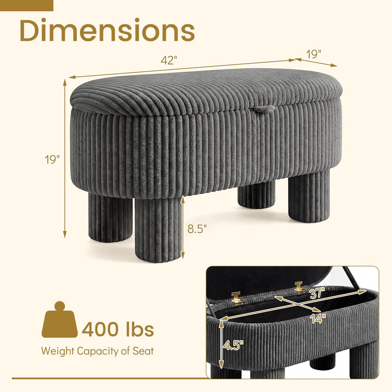 Giantex 42'' Storage Ottoman Bench for Living Room