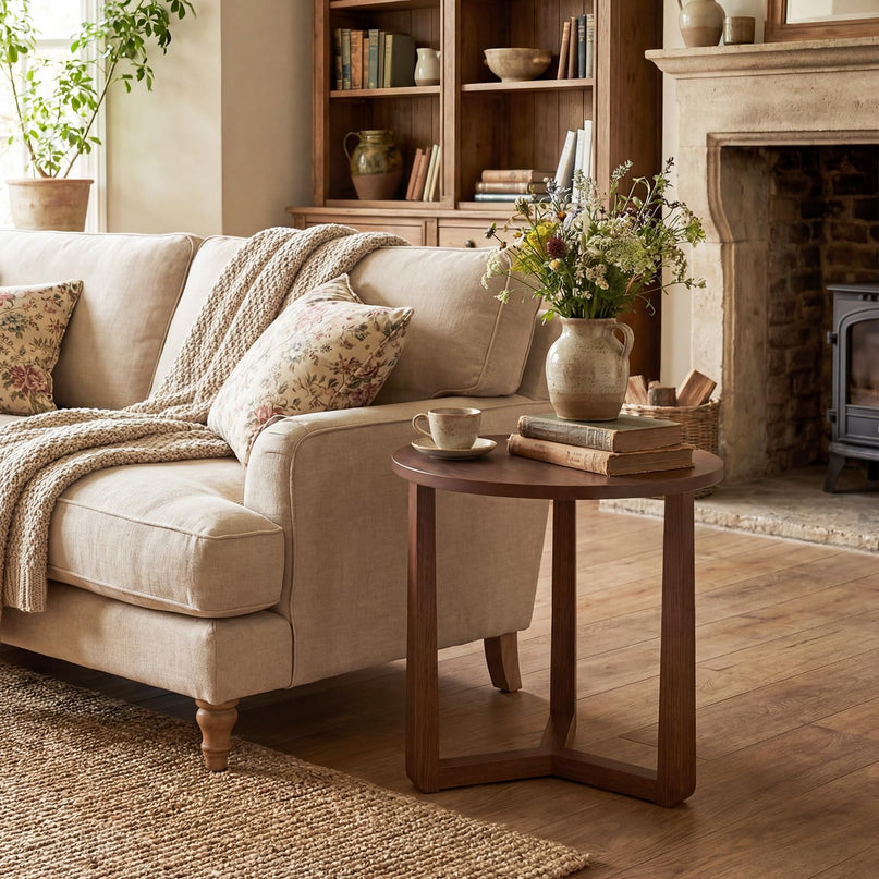 Table d'appoint de canapé Giantex 22,5 po avec pieds en bois pour salon et chambre à coucher