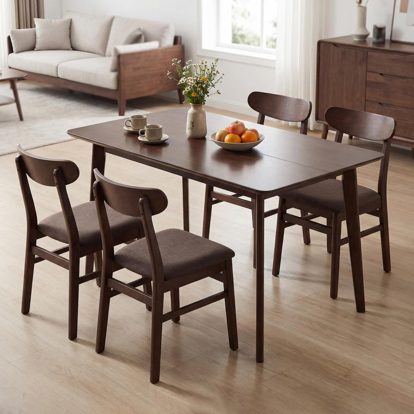 Giantex Table de salle à manger pour 4-6 personnes, table de cuisine rectangulaire en bois de 119 cm