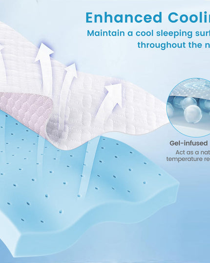 Giantex 3 Inch Twin Memory Foam Mattress Topper, Cooling Gel Infused Topper with Removable Cover