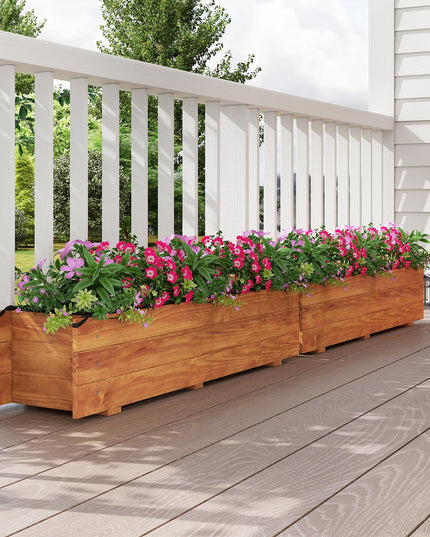Giantex Wood Raised Garden BedRectangular Planter Box w/Drainage Hole