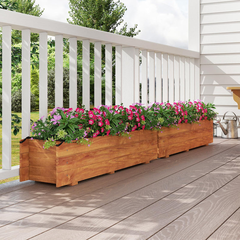 Giantex Wood Raised Garden BedRectangular Planter Box w/Drainage Hole