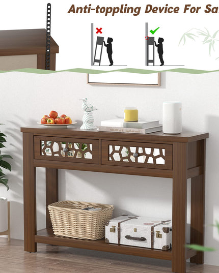 Giantex 2-Tier Console Table with Drawers