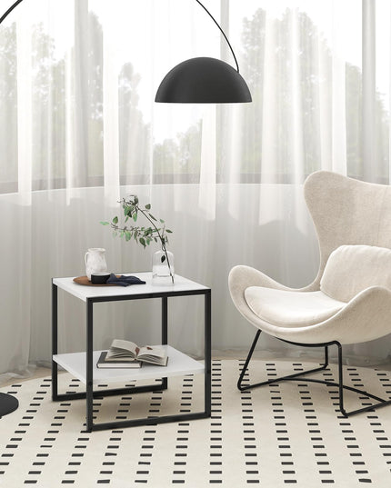 Giantex 20 Inch End Table, Modern Square Side Table with Storage Shelf, Small Coffee Table for Living Room
