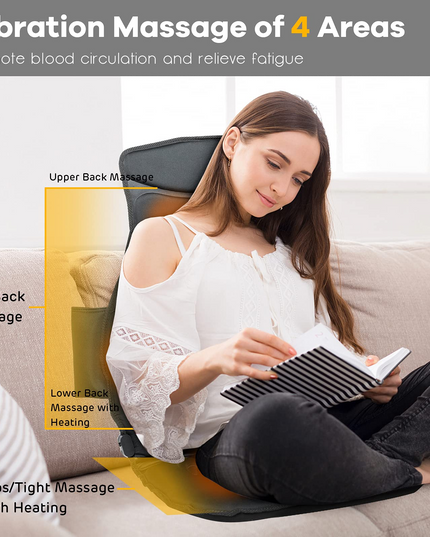 Giantex Back Massager for Back Pain, Chair Massage Pad Shiatsu Massage Seat with 10 Vibration Motors
