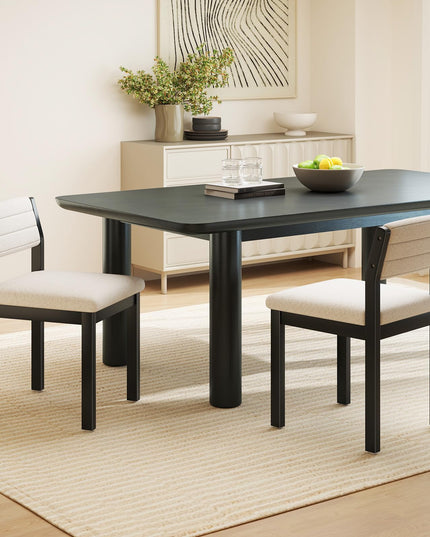 Giantex Sherpa Kitchen Chairs with Wood Frame & Padded Seat