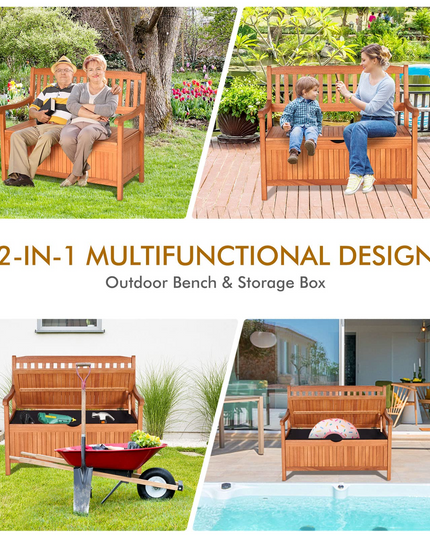 Giantex Patio Bench with Storage, Outdoor Deck Box with Seating for Pool Front Porch Garden Lawn Decor