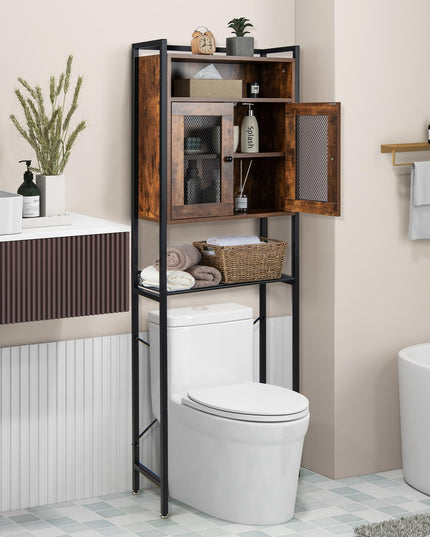 Giantex Over-The-Toilet Storage Cabinet, Bathroom Storage Organizer Above Toilet with Heavy-Duty Metal Frame