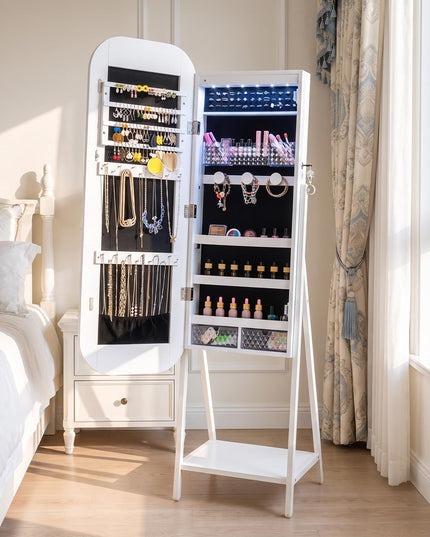 CHARMAID 3-in-1 Jewelry Cabinet Standing, Wall Mount & Over the Door