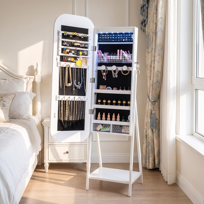 CHARMAID 3-in-1 Jewelry Cabinet Standing, Wall Mount & Over the Door