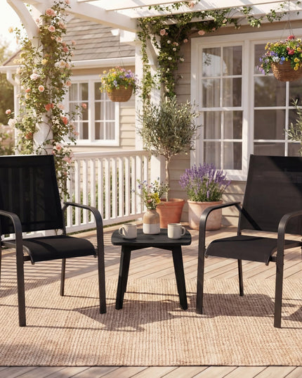 Giantex Patio Chairs Set of 2/4/6 Stackable Outdoor Dining Chairs