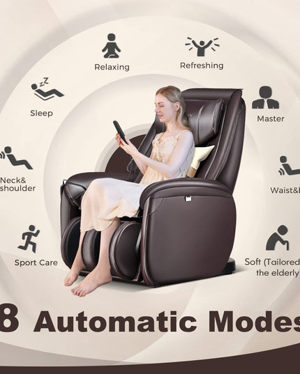 Giantex Full Body Massage Chair - Zero Gravity SL Track Electric Recliner with Reversible Footrest