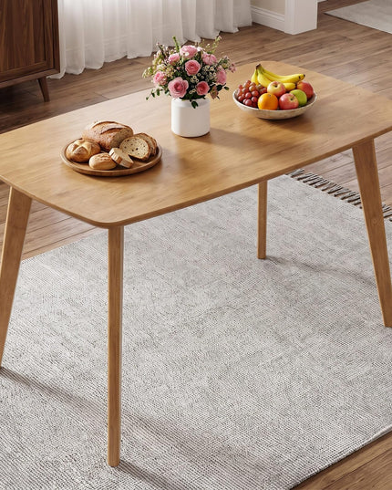 GIANTEX 47" Solid Wood Rectangular Dining Table w/Round Edges