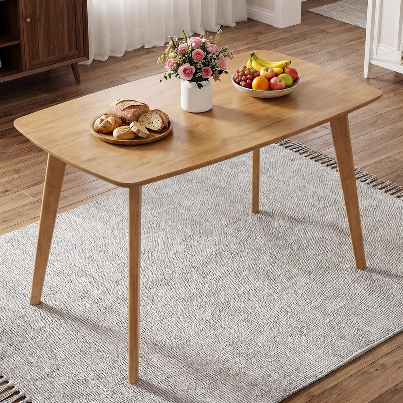 GIANTEX 47" Solid Wood Rectangular Dining Table w/Round Edges