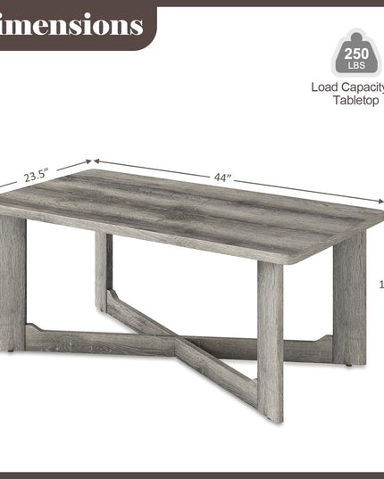 Giantex Farmhouse Wood Coffee Table for Reception Office