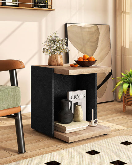 Giantex 2 Tier Sofa Side Table with Open Storage Shelf