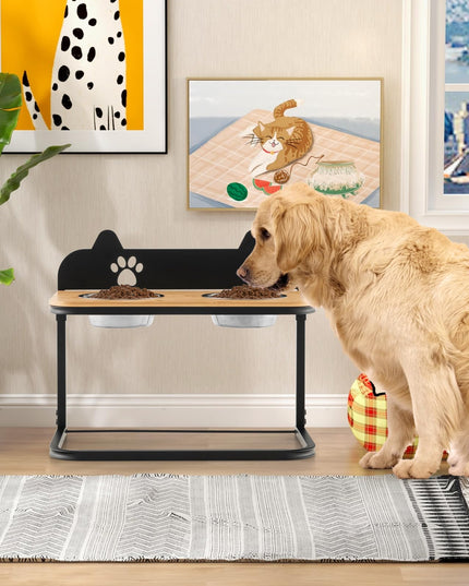 Giantex Elevated Dog Bowls Stand - Raised Pets Cats Feeding Station
