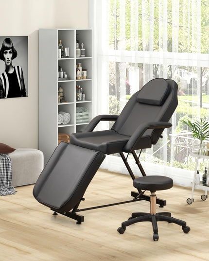 Giantex 73" Facial Chair with Hydraulic Stool, Tattoo Chair with with Adjustable Backrest & Legrest