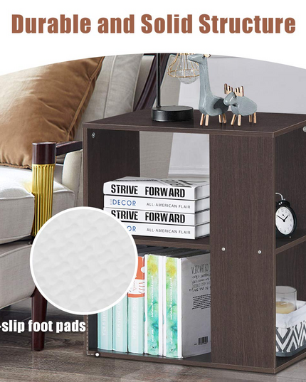 Giantex End Table with Shelves 3-Tier Open Storage