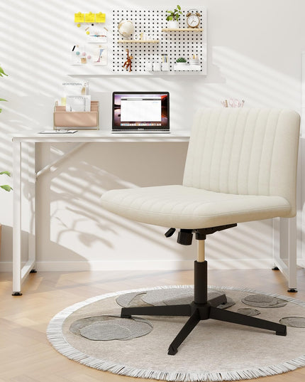 Giantex Criss Cross Chair, Fabric Cross Legged Office Desk Chair No Wheels