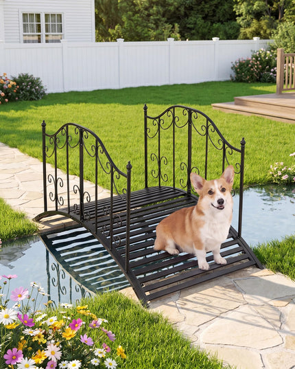 Giantex 4 FT Metal Garden Bridge | 330 lbs Capacity Outdoor Landscape Bridges