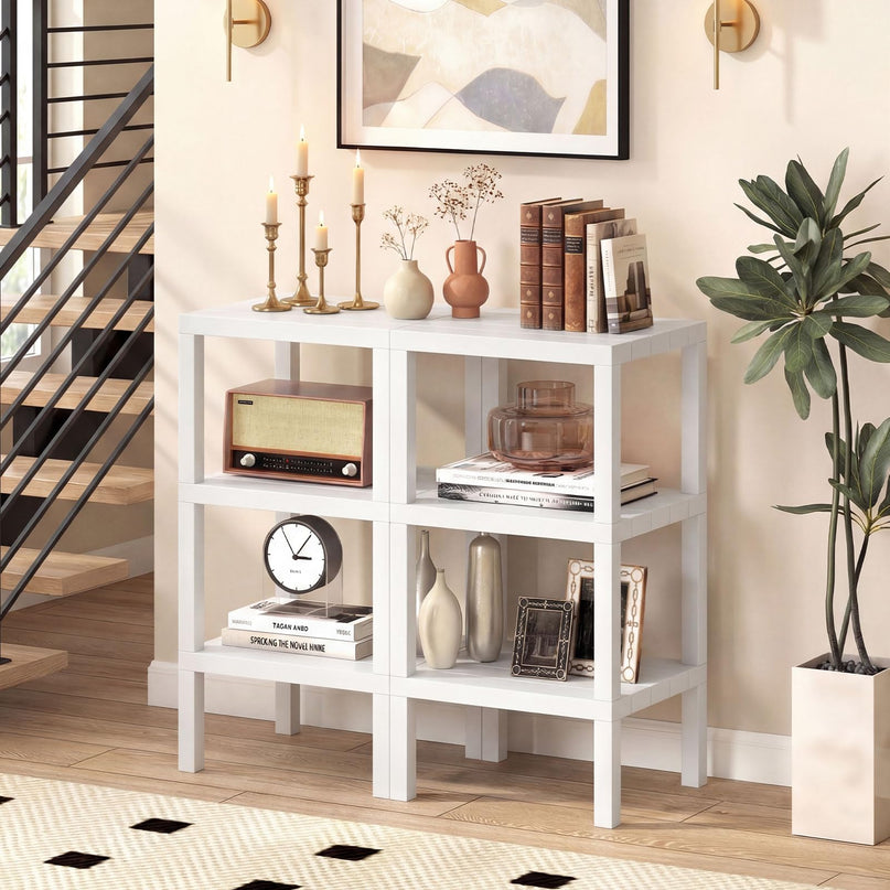 Giantex 6-Tier Plastic Modular Storage Shelves | Open Display Utility Shelving Unit
