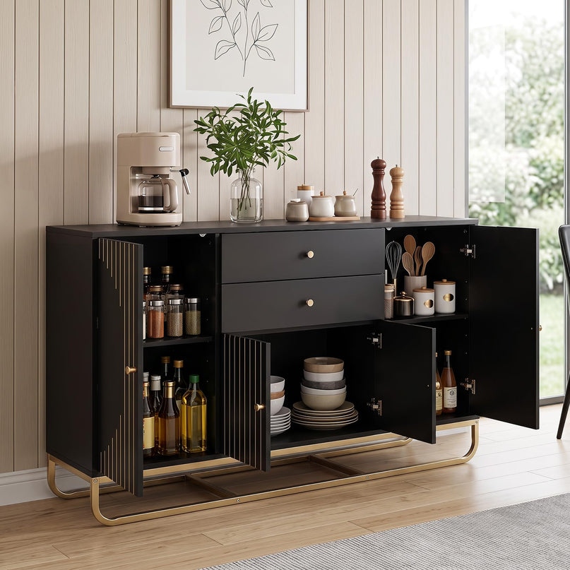 GIANTEX Modern Sideboard Buffet Cabinet with Storage & 2 Drawers