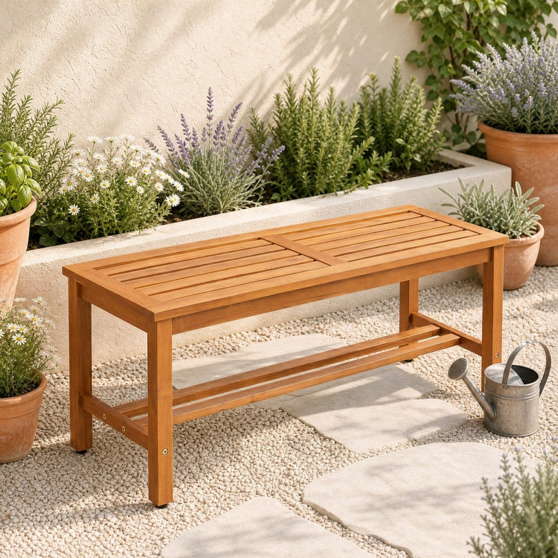Giantex Outdoor Wooden Bench 2-Person Patio Bench(40"L x 14"W x 17"H)