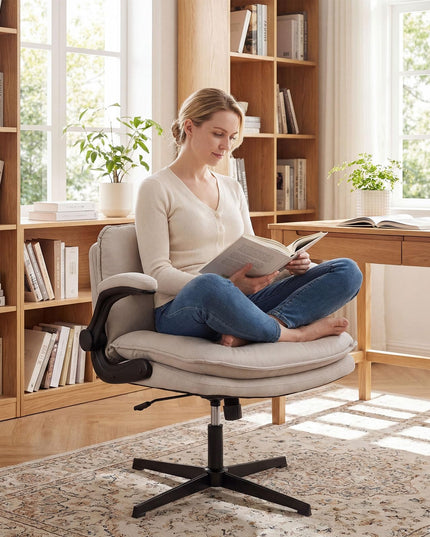 Giantex Ergonomic Criss Cross Chair with Flip-up Arms