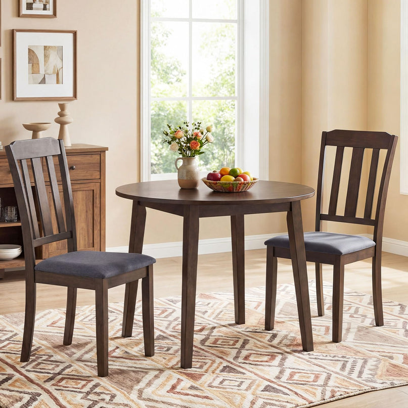 Giantex Wood Dining Chairs Set with Comfortable Backrest & Padded Seat